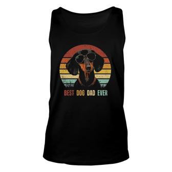 Mens Vintage Best Dog Dad Ever Dachshundfathers Day Gifts Unisex Tank Top - Seseable