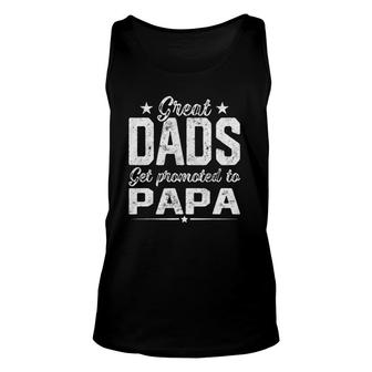 Mens Vintage Greatest Dads Get Promoted To Papa Fathers Day Unisex Tank Top | Seseable UK