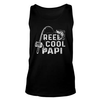 Mens Vintage Reel Cool Papi Fishing Dad Grandpa Gifts Fathers Day Unisex Tank Top - Seseable