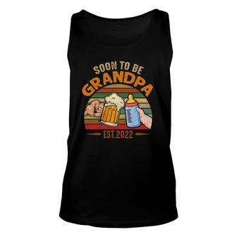 Mens Vintage Soon To Be Grandpa 2022 Fathers Day Unisex Tank Top - Seseable