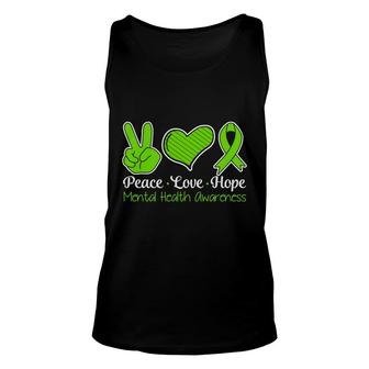 Mental Health Awareness Love Peace And Hope Unisex Tank Top - Seseable