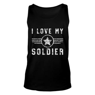 Military Wife Gift I Love My Soldier Husband Deployment Unisex Tank Top - Seseable