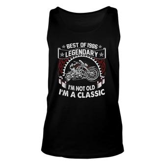 Motorcycle Vintage 1986 35 Years Old Funny 35Th Birthday Unisex Tank Top - Seseable