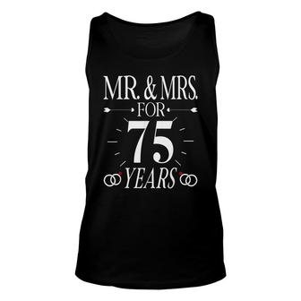 Mr & Mrs For 75 Years 75Th Wedding Anniversary Matching Unisex Tank Top - Seseable