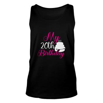My 20Th Birthday With A Big And Sweet Birthday Cake Since I Was Born In 2002 Unisex Tank Top - Seseable