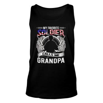 My Favorite Soldier Calls Me Grandpa Proud Army Grandfather Unisex Tank Top - Seseable