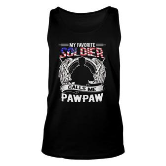 My Favorite Soldier Calls Me Pawpaw Proud Army Grandpa Gifts Unisex Tank Top - Seseable