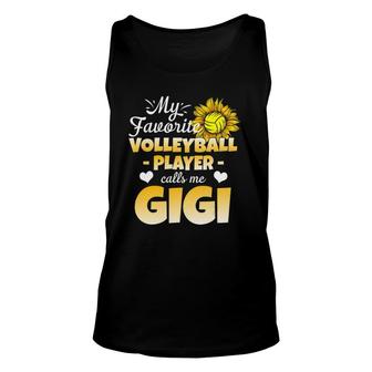 My Favorite Volleyball Player Calls Me Gigi Sunflower Version Unisex Tank Top - Seseable