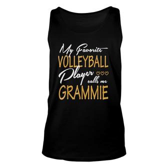 My Favorite Volleyball Player Calls Me Grammie Unisex Tank Top - Seseable