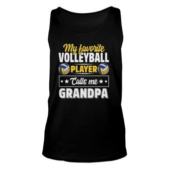 My Favorite Volleyball Player Calls Me Grandpa Cute Unisex Tank Top - Seseable