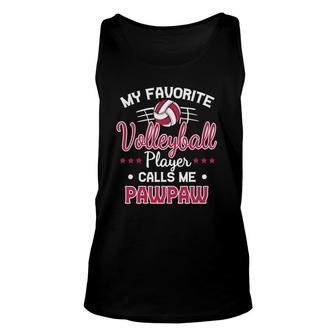 My Favorite Volleyball Player Calls Me Pawpaw Unisex Tank Top - Seseable