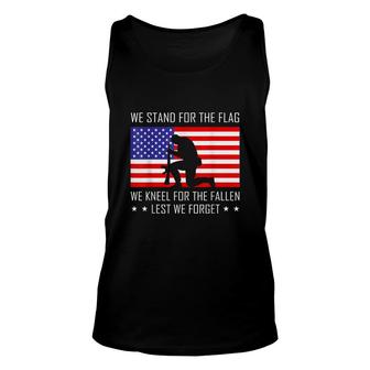 Never Forget Memorial Day We Kneel For Fallen Usa Flag Unisex Tank Top - Thegiftio
