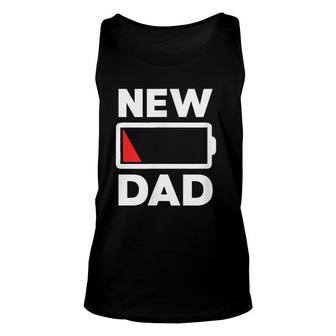 New Dad Low Battery Tired Dad Fathers Day New Unisex Tank Top - Thegiftio UK