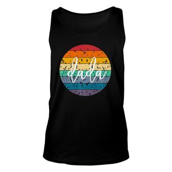New Dad Rainbow Dad Fathers Day Retro Dad Vintage Dad Gift Unisex Tank Top - Seseable