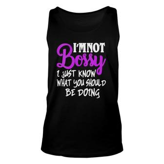 Womens I Am Not Bossy I Just Know What You Should Be Doing V-Neck Tank Top | Mazezy