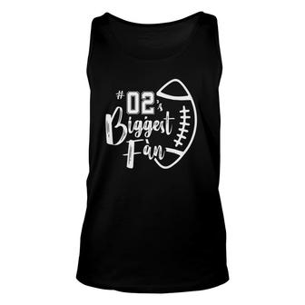 Number 02S Biggest Fan Football Player Mom Dad Family Unisex Tank Top - Seseable