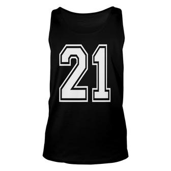 Number 21 21St Birthday Gift Numbered Jersey Unisex Tank Top | Mazezy