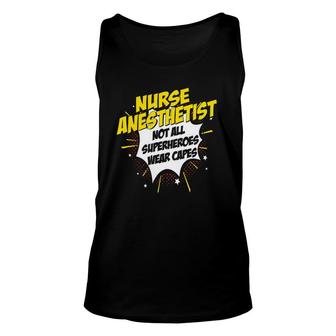 Nurse Anesthetist Superhero Funny Comic Tee Gift Idea Unisex Tank Top | Mazezy
