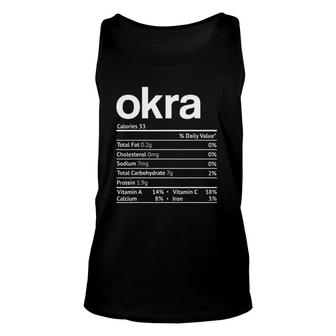 Okra Nutrition Facts Funny Thanksgiving Christmas Food Unisex Tank Top - Seseable