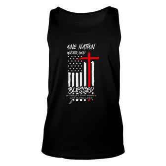 One Nation Under God American Flag Good New Gift Unisex Tank Top - Thegiftio UK