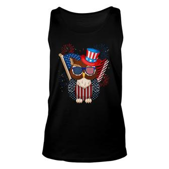 Owl American Flag 4Th Of July Independence Day Owl Lovers Unisex Tank Top - Seseable