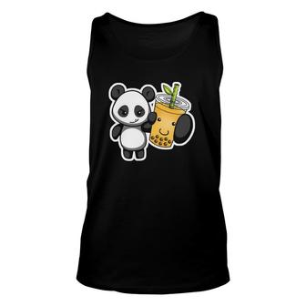 Panda Bear Bubble Boba Tea Woke Kawaii Anime Unisex Tank Top | Mazezy