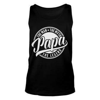 Papa The Legend White Circle Interesting 2022 Gift Unisex Tank Top - Thegiftio