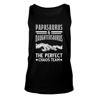 Papasaurus And Daughtersaurus Chaos Team Family Unisex Tank Top - Seseable