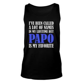 Papo Grandpa Names Grandfather Fathers Day Unisex Tank Top - Seseable
