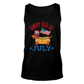Patriotic Dachshund - Hot Dog - Fourth 4Th Of July Unisex Tank Top - Seseable