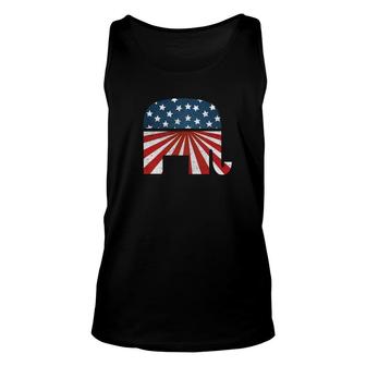 Patriotic Elephan America Usa Republican Party Unisex Tank Top - Monsterry