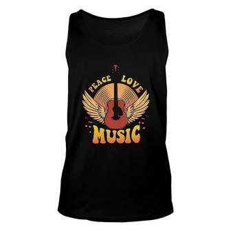 Peace Love Guitar Music Meaningful 2022 Gift Unisex Tank Top - Thegiftio