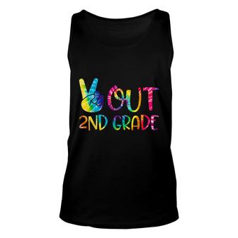 Peace Out 2Nd Grade Happy Last Day Of School Tie Dye Student Unisex Tank Top - Seseable