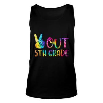 Peace Out 5Th Grade Happy Last Day Of School Tie Dye Student Unisex Tank Top - Seseable