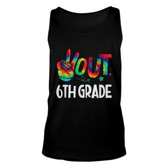 Peace Out 6Th Grade Last Day Of School 6Th Grad Tie Dye Kids Unisex Tank Top - Seseable