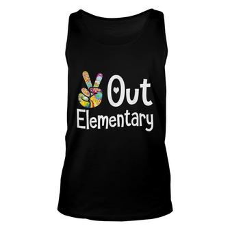 Peace Out Elementary Last Day Of School Elementary Grad Unisex Tank Top - Seseable