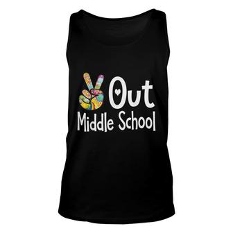 Peace Out Middle School - Last Day Of School - Graduate 2021 Unisex Tank Top - Seseable