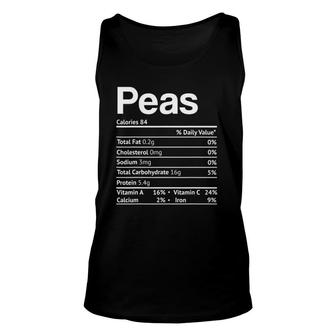 Peas Nutrition Facts Funny Thanksgiving Christmas Food Unisex Tank Top - Seseable