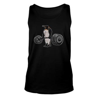 Penguin Deadlift - Funny Fitness Bodybuilder Bird Animal Unisex Tank Top | Mazezy