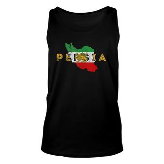 Persian Map And Flag Souvenir - Distressed Persia Unisex Tank Top | Mazezy