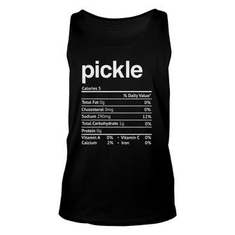 Pickle Nutrition Facts Funny Thanksgiving Christmas Food Unisex Tank Top - Seseable