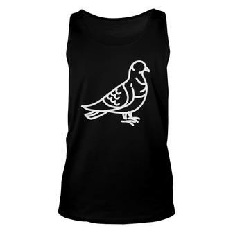 Pigeon Bird Badge Patch Line Art Icon Outline Gift Unisex Tank Top | Mazezy