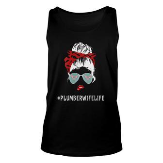 Womens Plumbers Wife Marriage For Anniversary Plumber V-Neck Tank Top | Mazezy