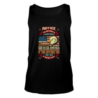 Politically Incorrect God Bless America Conservative Unisex Tank Top - Monsterry