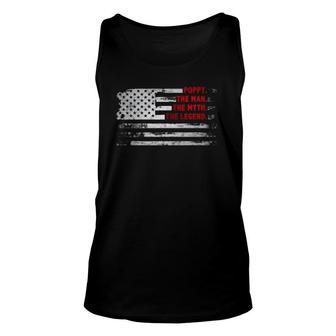 Poppy The Man Myth Legend American Usa Flag Father’S Day Dad Unisex Tank Top - Seseable