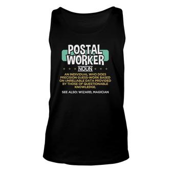 Postal Worker Funny Definition Mail Carrier Unisex Tank Top | Mazezy