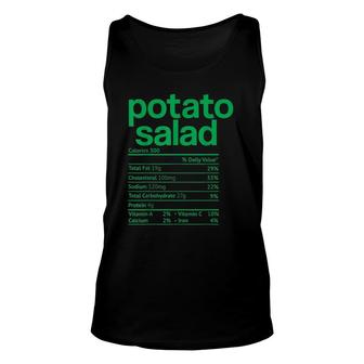 Potato Salad Nutrition Facts Funny Thanksgiving Christmas Unisex Tank Top - Seseable