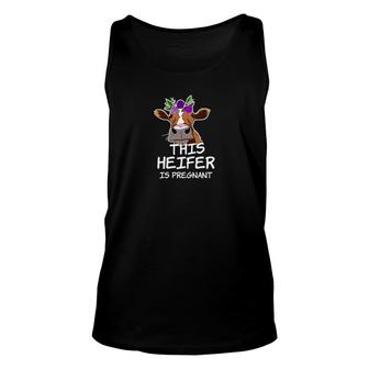 Pregnant Heifer Cute Cow Southern Baby Shower Gift Unisex Tank Top - Monsterry