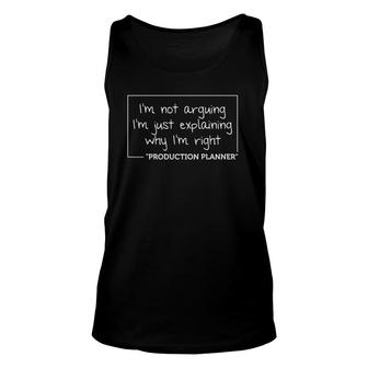 Production Planner Gift Funny Job Title Profession Birthday Unisex Tank Top | Mazezy