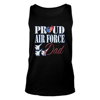 Proud Air Force Dad Us Heart Military Fathers Day Men Unisex Tank Top - Seseable